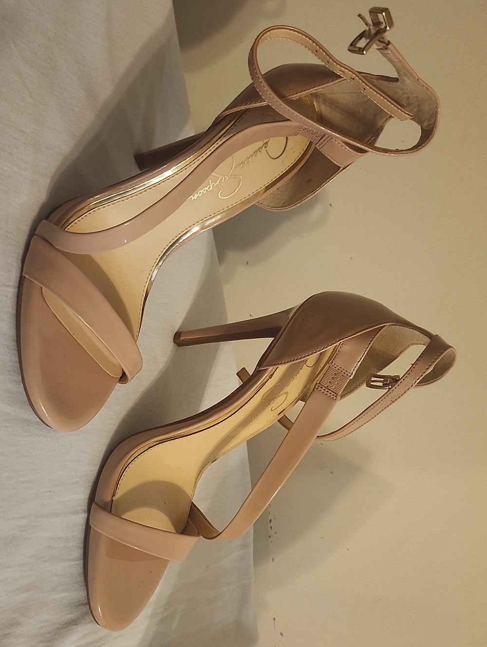 Nude Strappy High Heel Sandals - Women